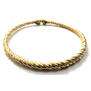 SLIMJIM Copper & Brass Twisted Braid Cuff Bracelet Wristlet Wristband 4 mm Thick